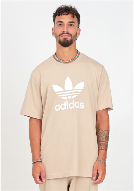 T-shirt a manica corta ADICOLOR TREFOIL beige da uomo ADIDAS ORIGINALS | IZ2351.